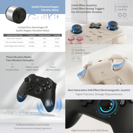 จอยเกมไร้สาย GuliKit Pro Controller NS38 KK3 PRO สีดำ_4
